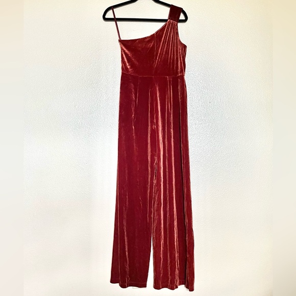 NWT Banana Republic velvet one shoulder maxi jumpsuit xsmall - Picture 3 of 8